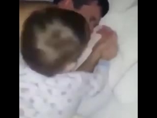 baby wakes up dad