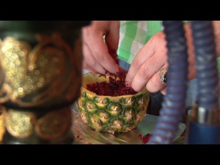 how a pineapple hookah is made in a turkish bar