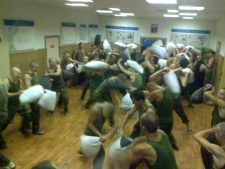 army pillow fight