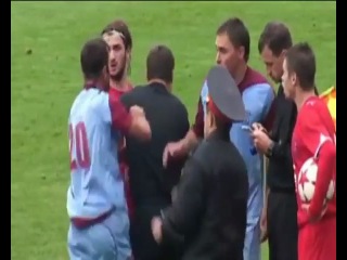 moldavian football player hit the referee and ended his career